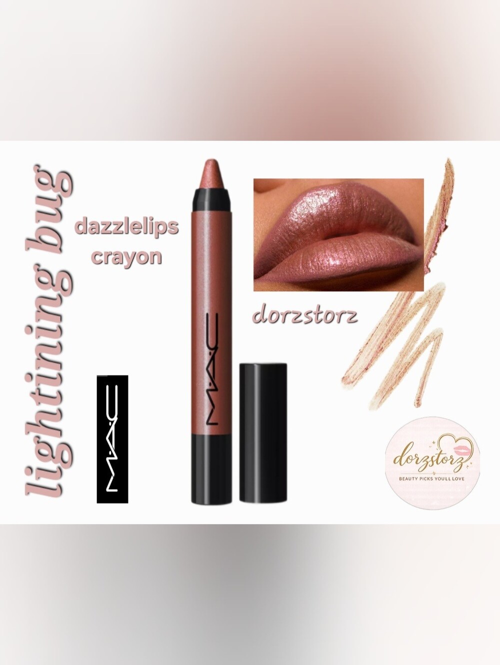 MAC β’ Lip Crayon β’ LIGHTNING BUG β’ Light Pink β’ 0.08 oz β’ New in Box β’ Soft Glam